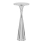 22" Contemporary Metal Side Table in Polished Nickel