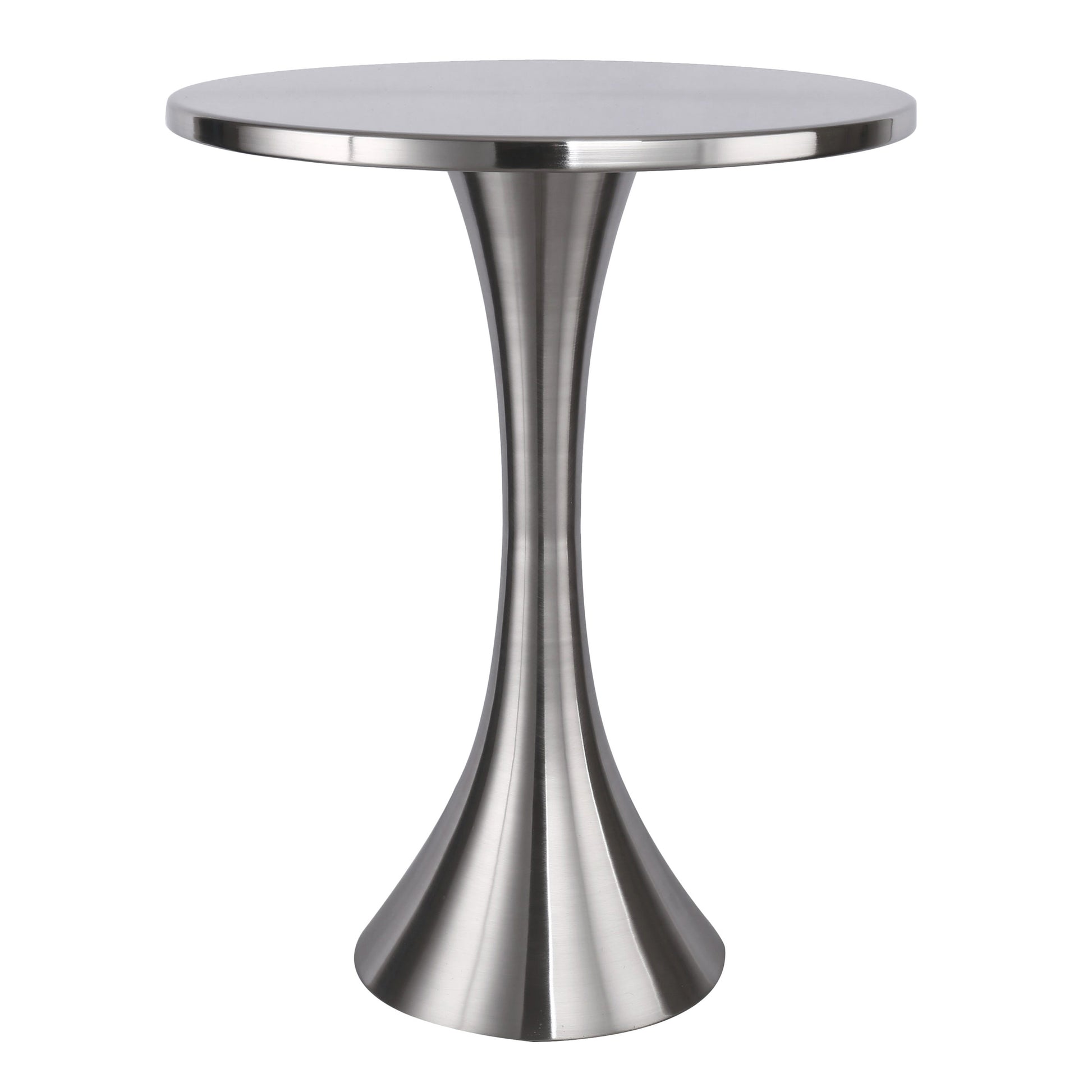 Metal Accent Table in Brushed Nickel
