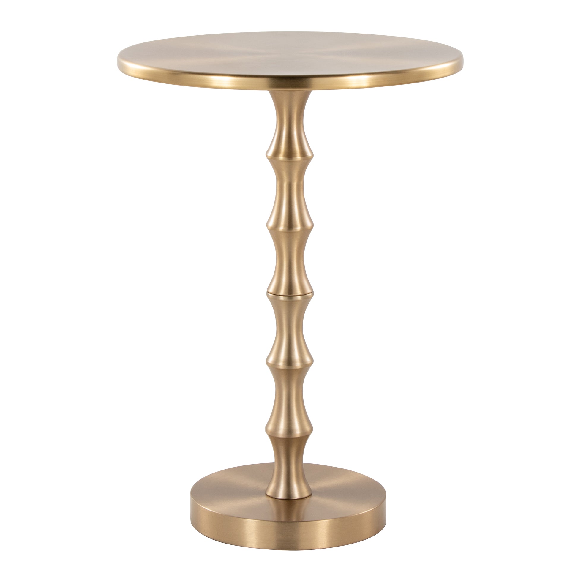 26.75" Contemporary Metal Accent Table in Gold Metal