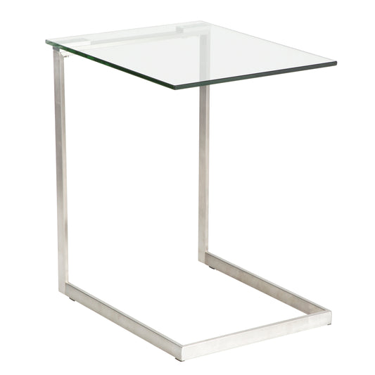 Zenn Contemporary End Table with Clear Glass