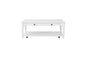 White Finished Cocktail Table With Two Storage Drawers and Casters