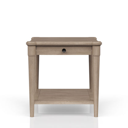 Sand Finished End Table With Storage Drawer
