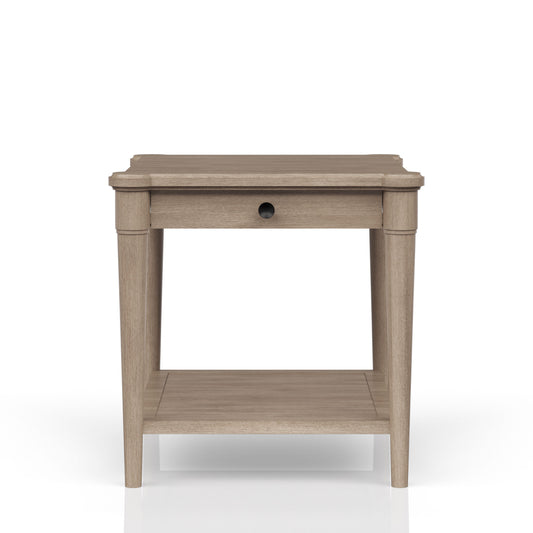 Sand Finished End Table With Storage Drawer