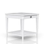 White Finished End Table With Storage Drawer