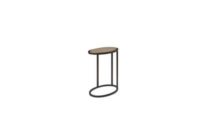 Metal/Wood Top Chairside Table - Toffee