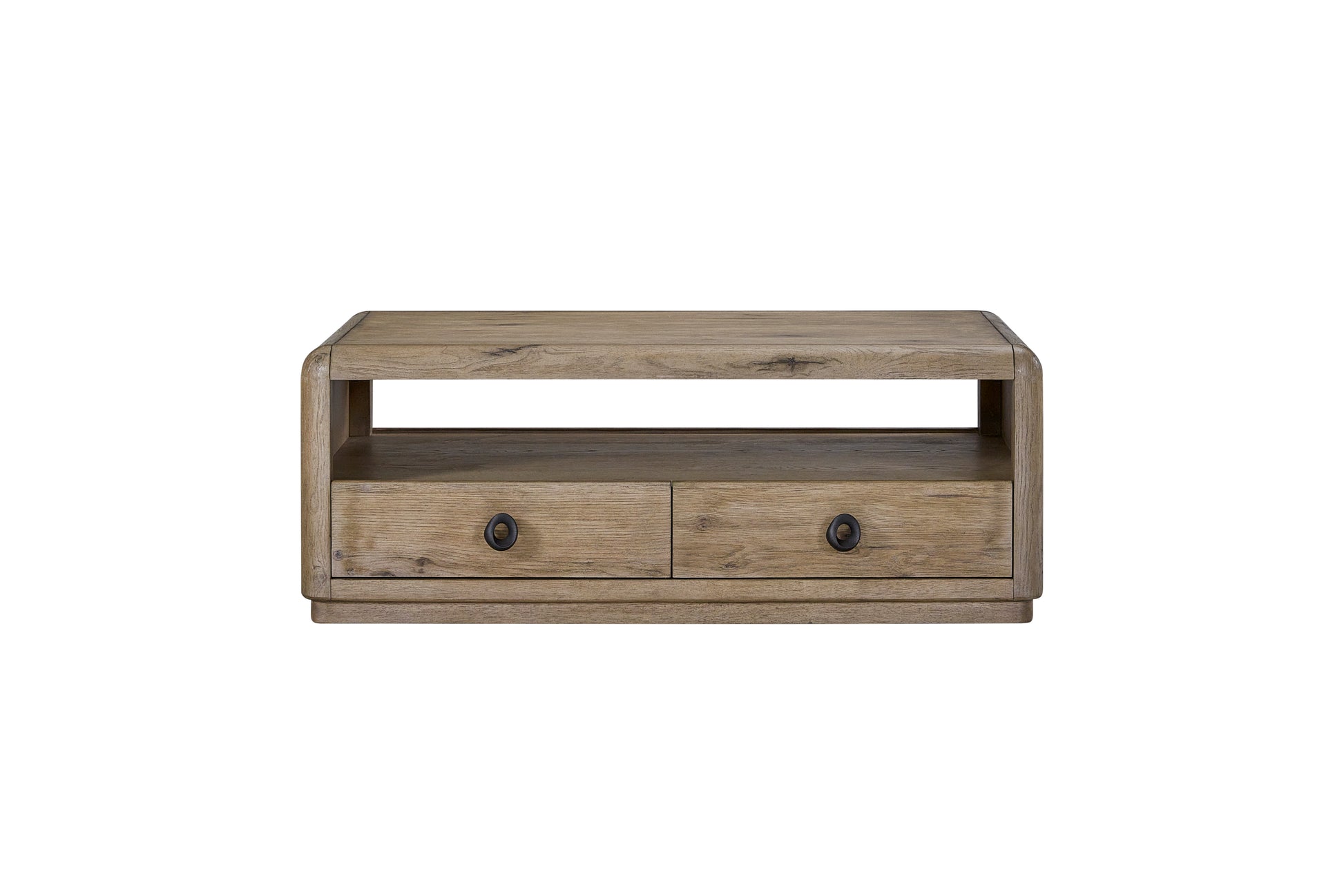 English Knotty Oak Drawer Cocktail Table