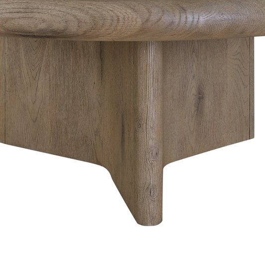 40 Round Oak Cocktail Table - Solid Wood MDF