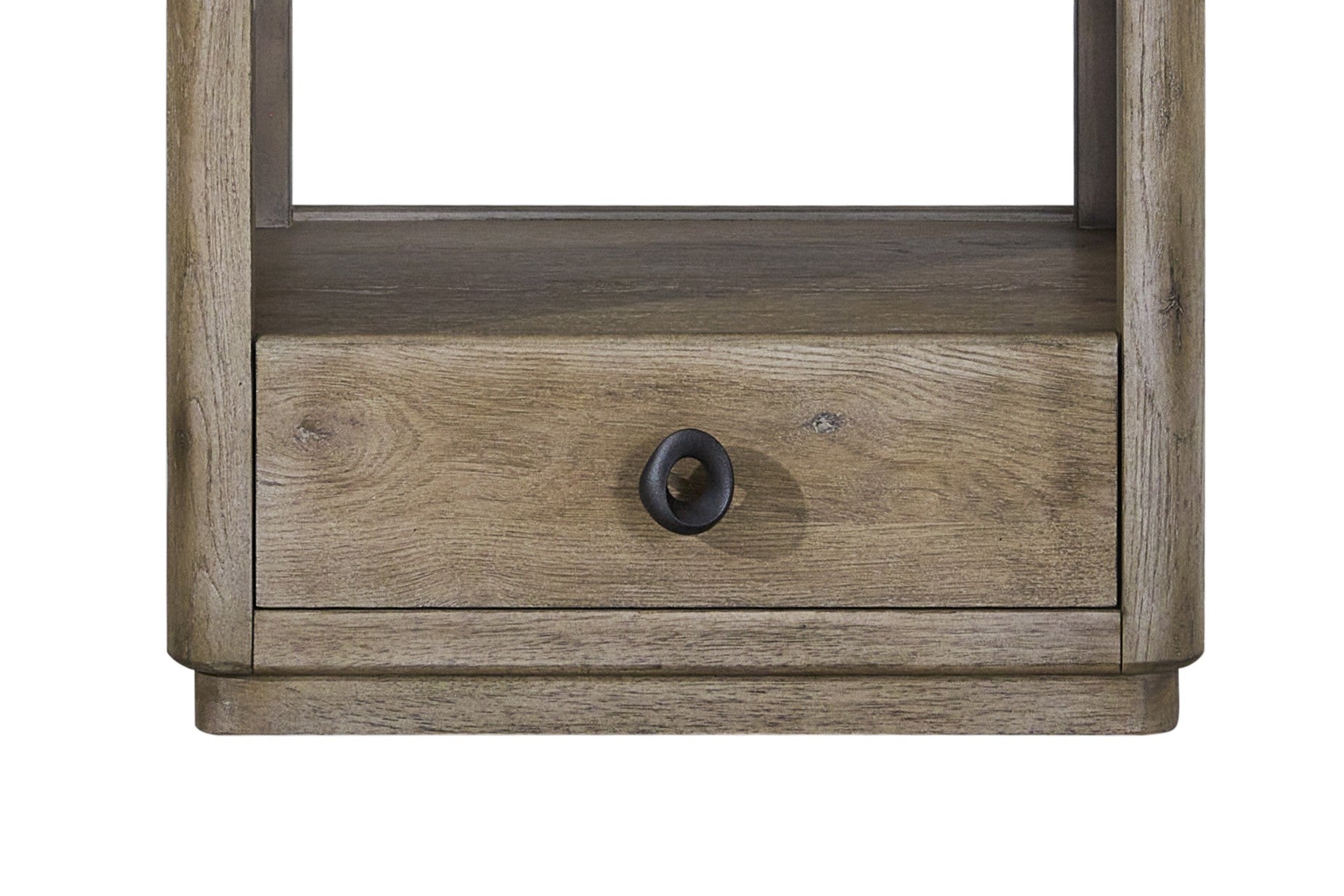 24" Oak End Table with Storage Shelves