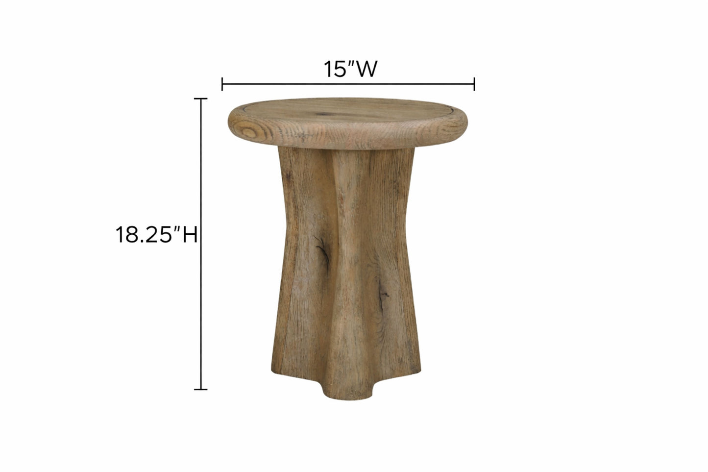 English Knotty Oak Drop Accent Table - 15" for Living Room