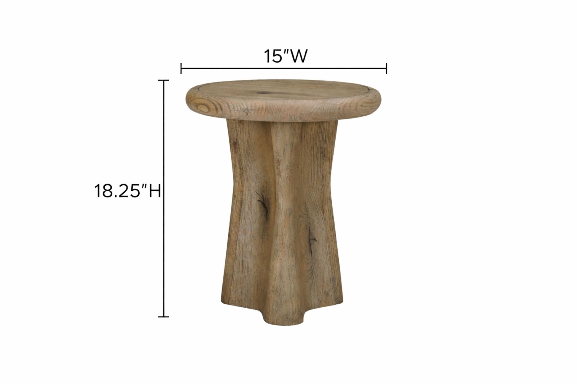 English Knotty Oak Drop Accent Table - 15" for Living Room