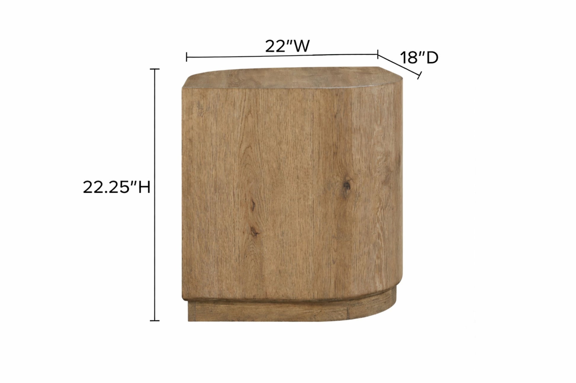 22 Inch Oak Accent Table - Solid Wood MDF for Living Room