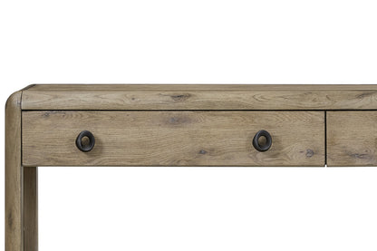 72" English Knotty Oak Console Table - Solid Wood