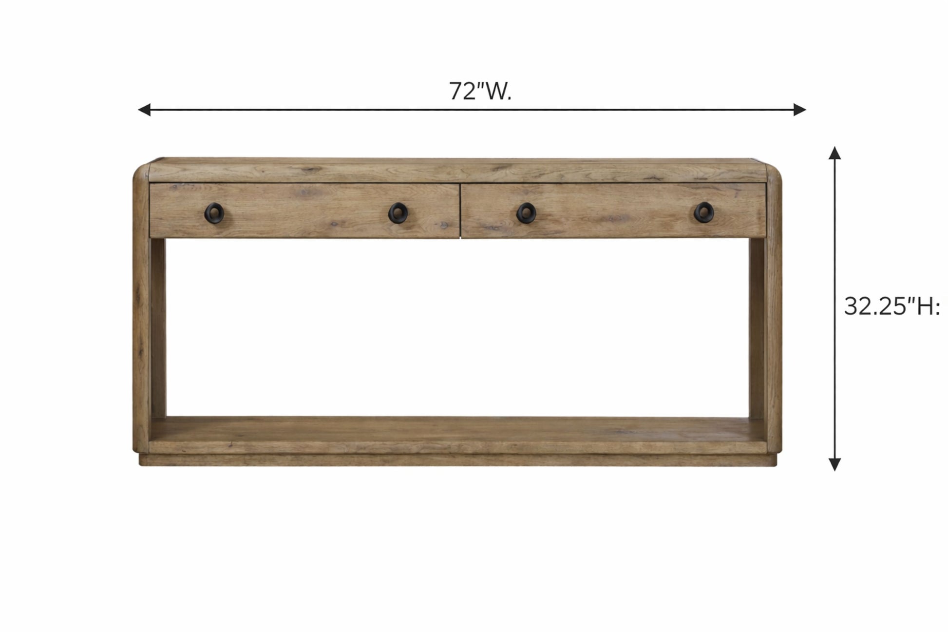 72" English Knotty Oak Console Table - Solid Wood