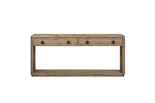 English Knotty Oak Console Table