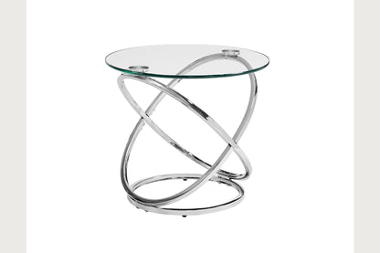 Stainless Steel Cocktail Table Set - 2 End Tables