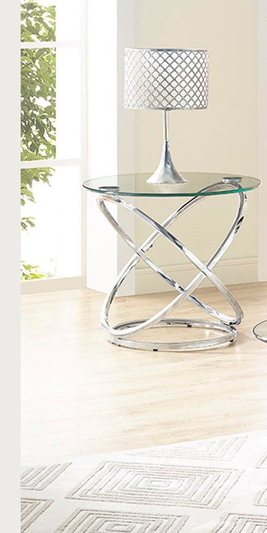 Stainless Steel Cocktail Table Set - 2 End Tables