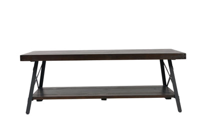 Espresso Brown Solid Wood Coffee Table - 48" Long