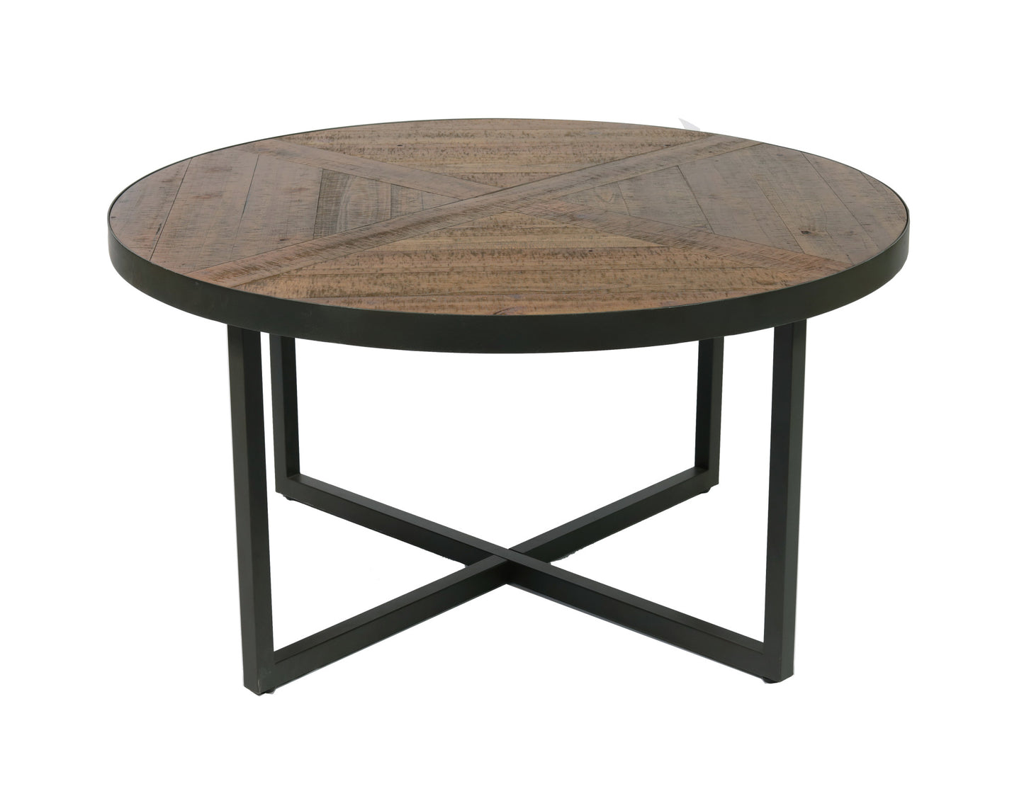 36 Round Brown Solid Wood Coffee Table