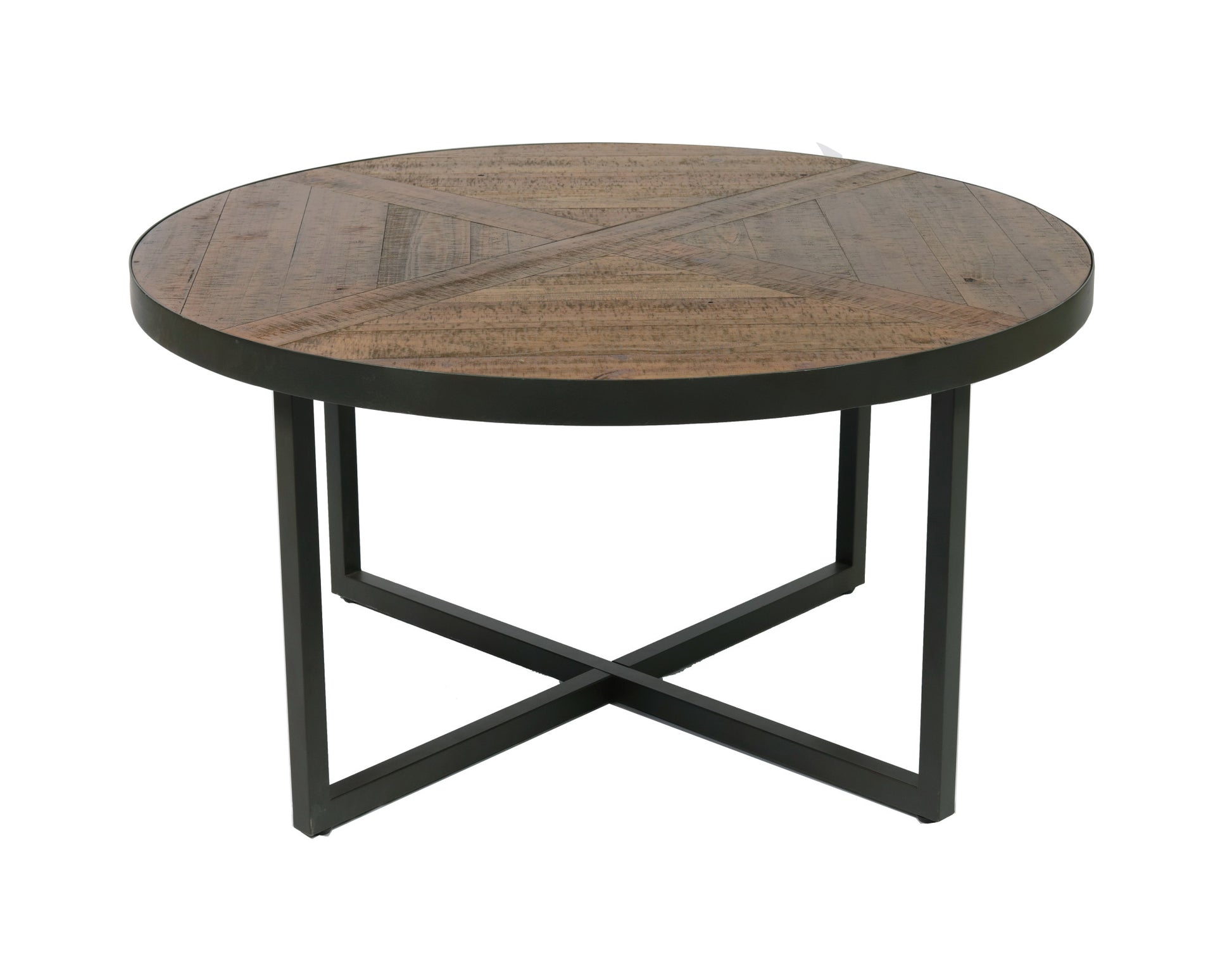 36 Round Brown Solid Wood Coffee Table