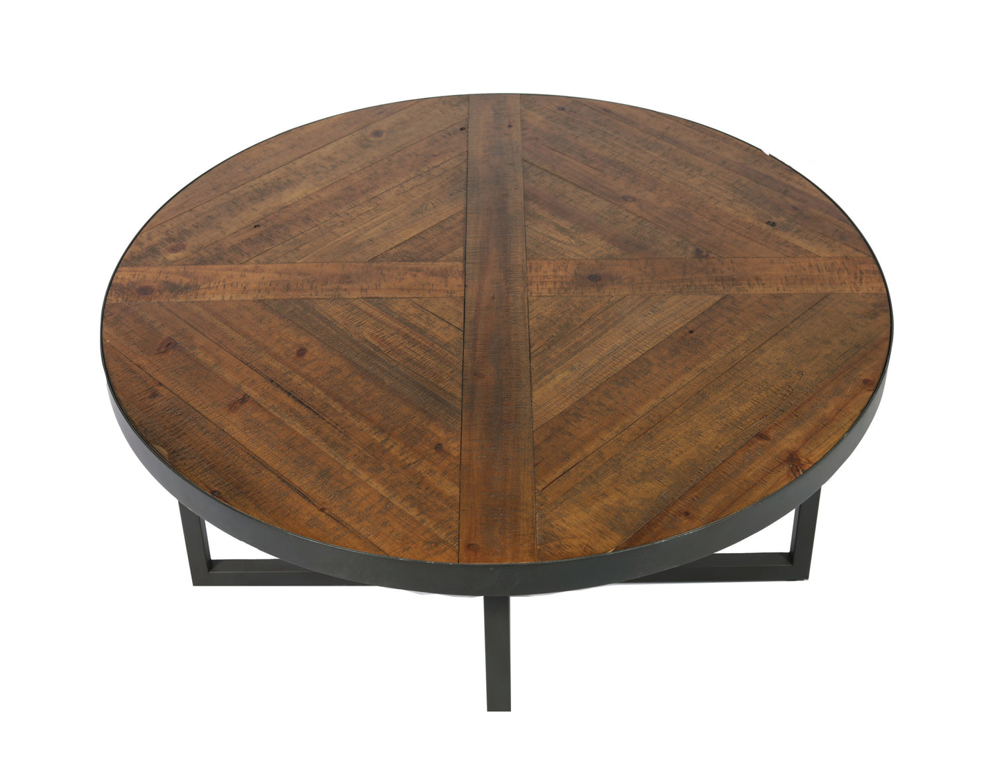36 Round Brown Solid Wood Coffee Table