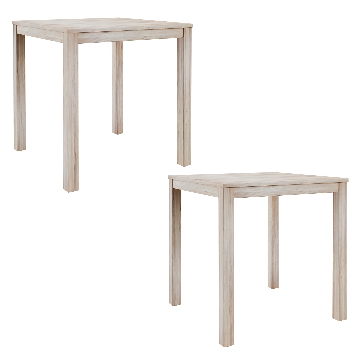 Beige End Tables Set of 2 - Compact Wood Design for Living Room