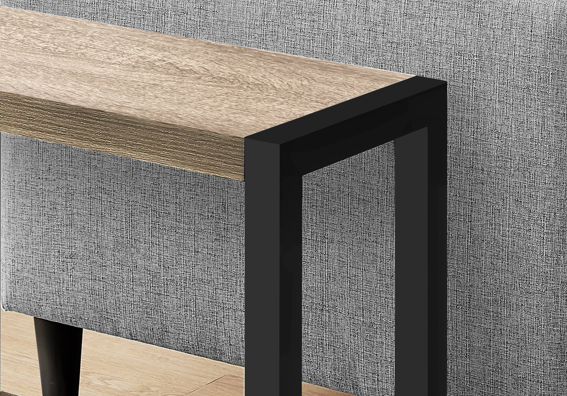 2 Tier Accent Table Taupe Particle Board for Living Room