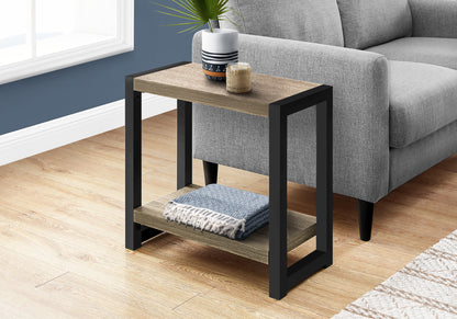 2 Tier Accent Table Taupe Particle Board for Living Room