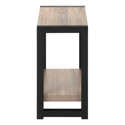 2 Tier Accent Table Taupe Particle Board for Living Room