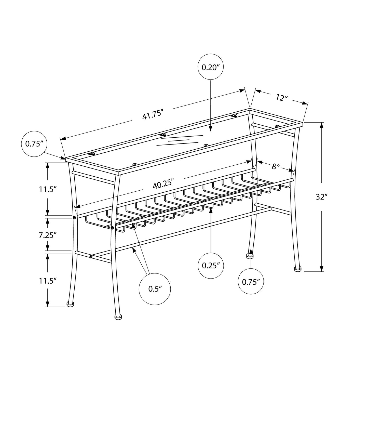 Silver Metal Accent Table - Clear Glass Top for Living Room