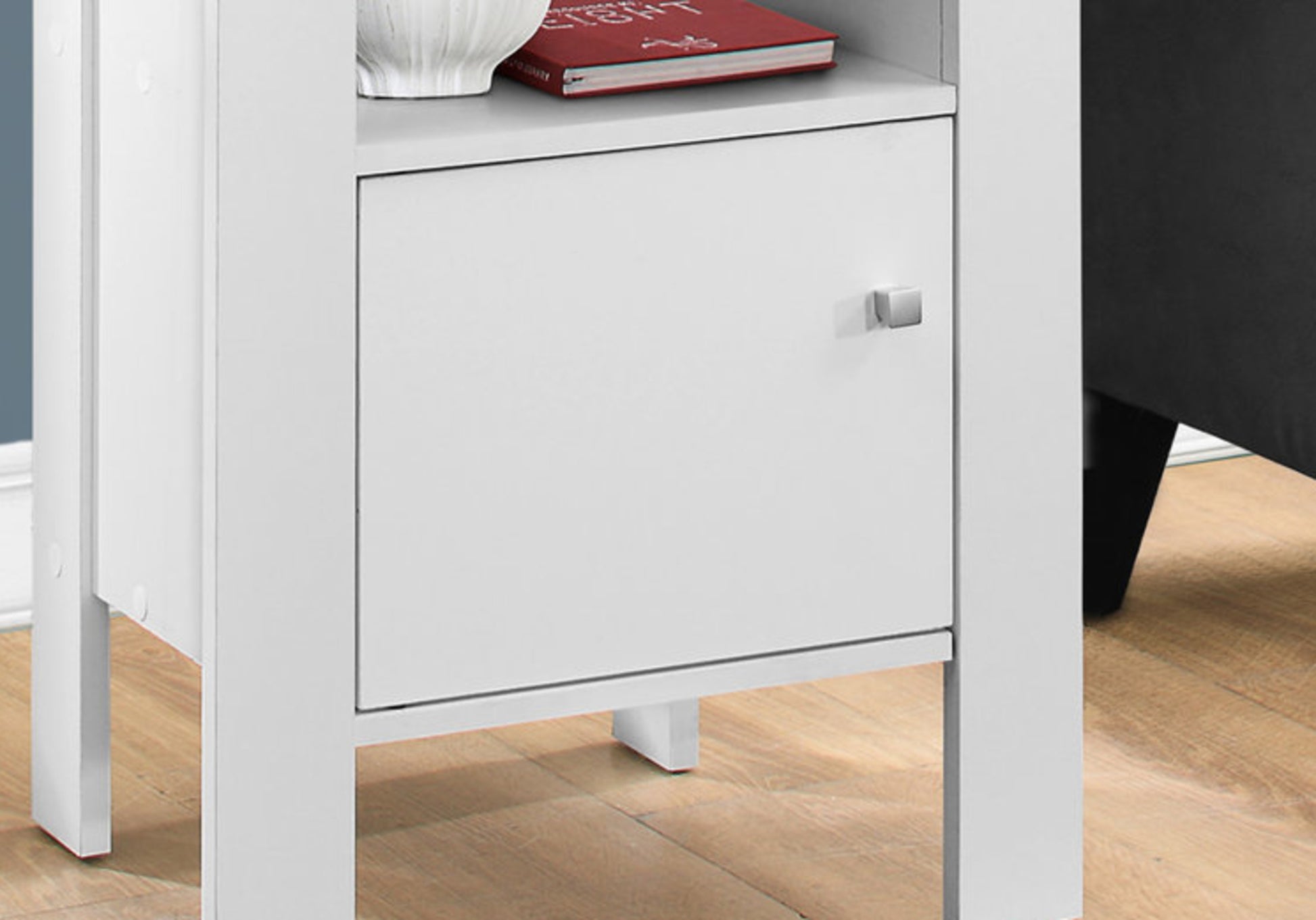 White Nightstand with Storage - 17.25" L x 14" W x 24.25" H