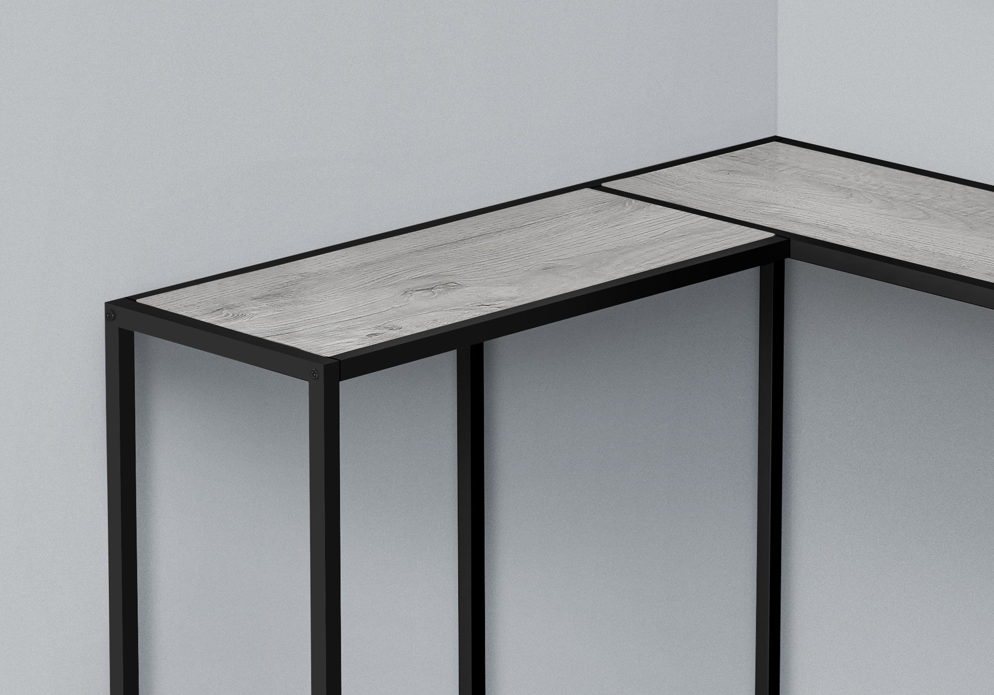 Grey Corner Console Table - 36" L x 36" W