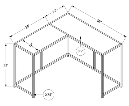 Grey Corner Console Table - 36" L x 36" W
