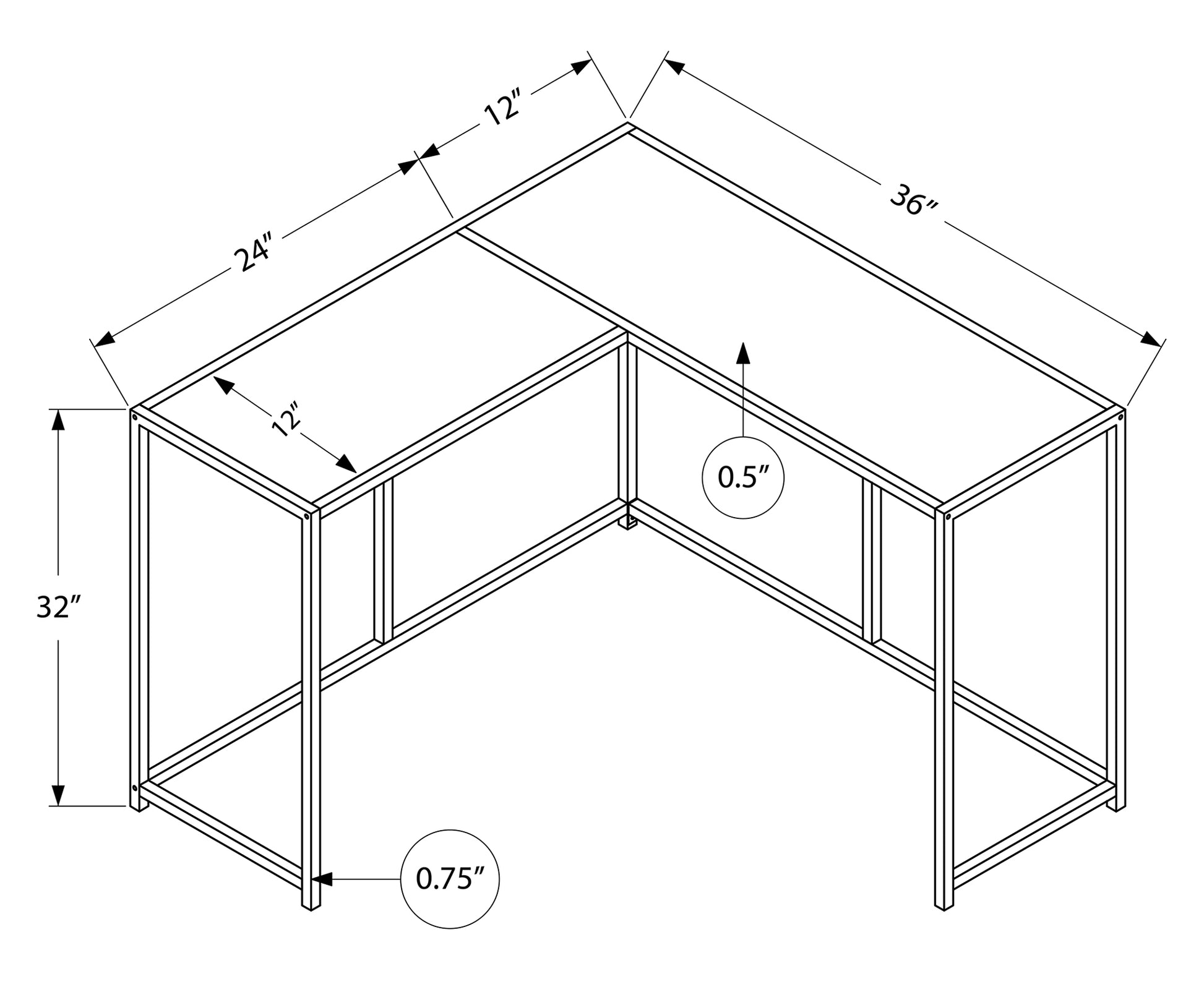 White Corner Accent Table - Marble Look Console