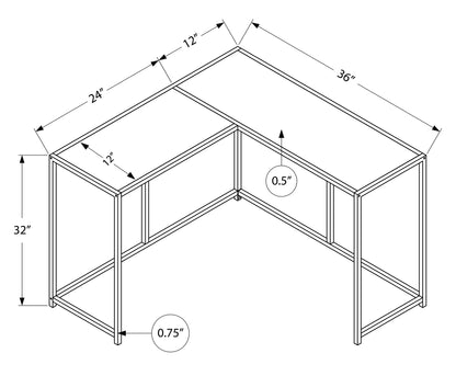 White Corner Accent Table - Marble Look Console