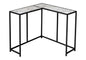 Accent Table, Console, Entryway, Narrow, Corner, Living Room, Bedroom, White Marble Look Laminate, Black Metal, Contemporary, Modern