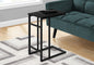 Accent Table, C-shaped, End, Side, Snack, Living Room, Bedroom, Black Laminate, Black Metal, Contemporary, Modern