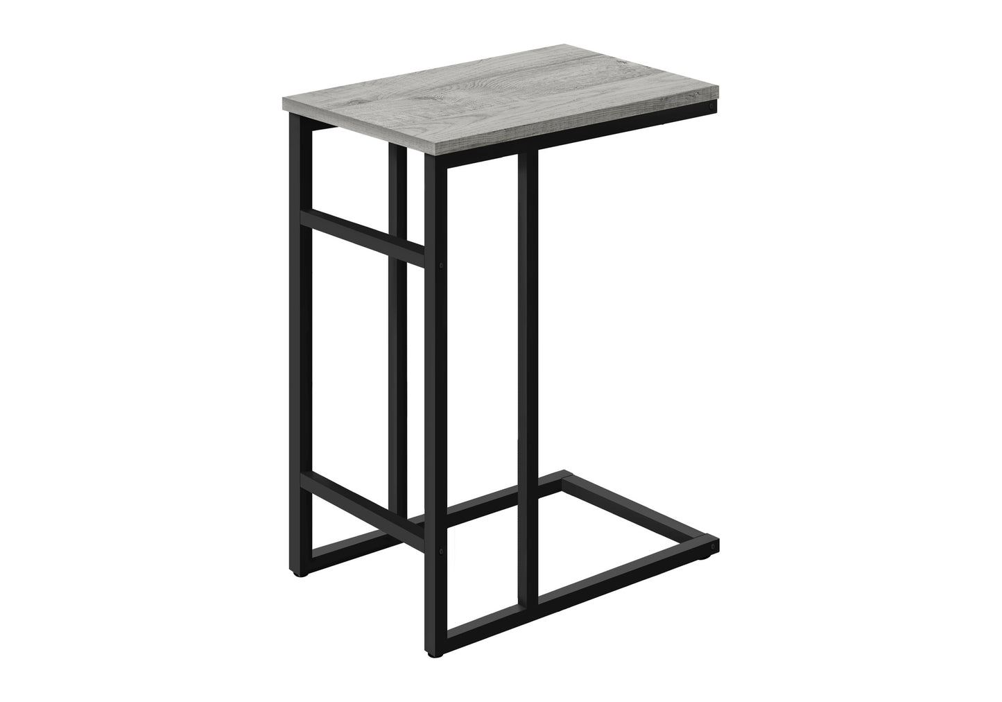 Grey C-Shaped Accent Table - Modern Side Table for Living Room or Bedroom