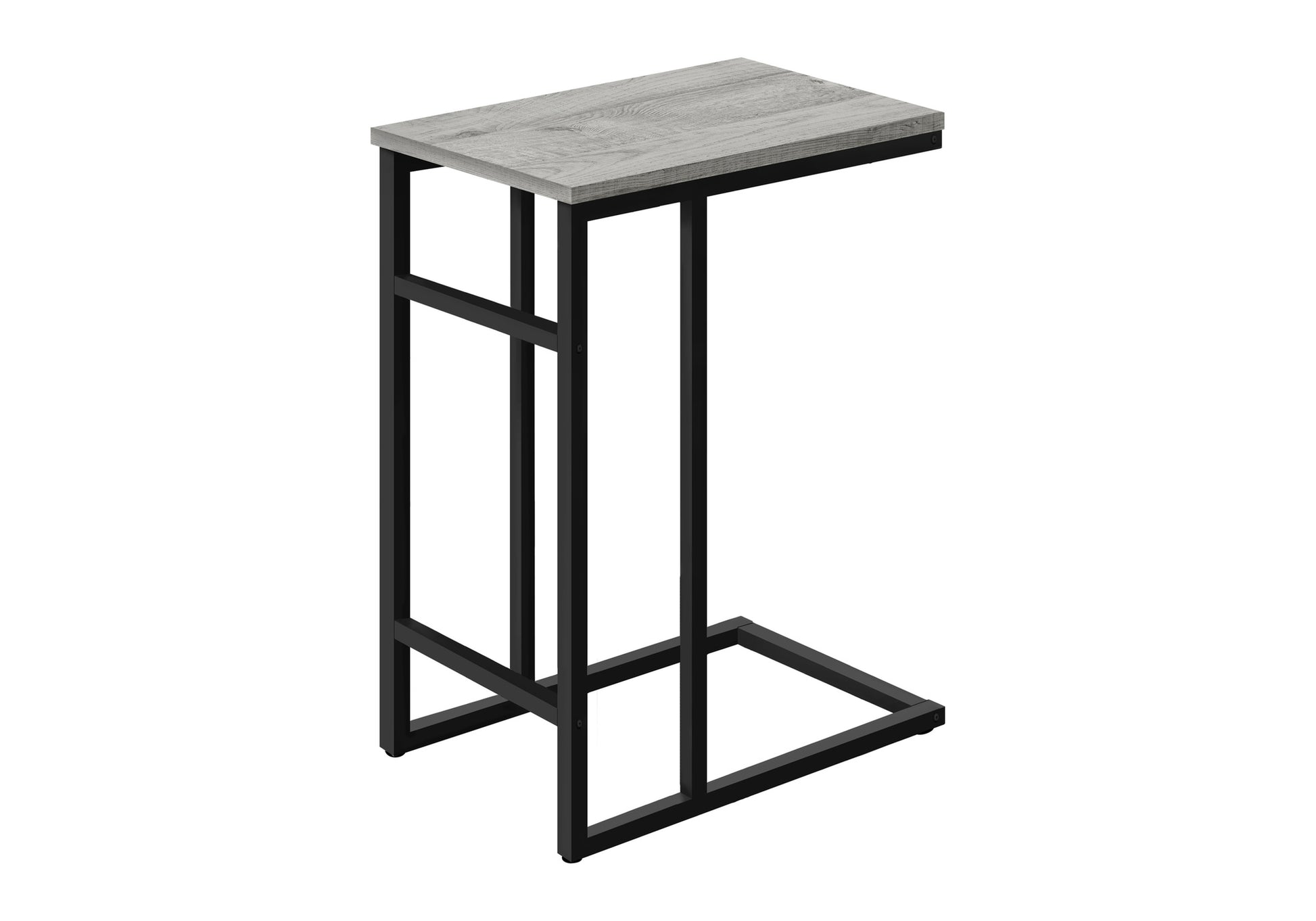 Grey C-Shaped Accent Table - Modern Side Table for Living Room or Bedroom