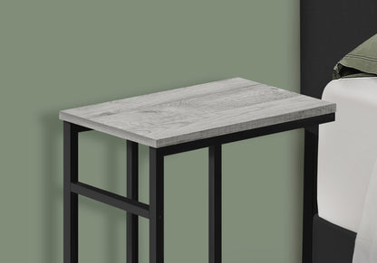 Grey C-Shaped Accent Table - Modern Side Table for Living Room or Bedroom