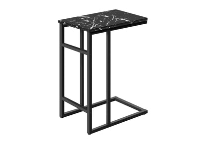 Black C-Shaped End Table - 18 Inch Side Table