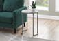 Accent Table, Side, Round, End, Nightstand, Lamp, Living Room, Bedroom, White Marble Look Laminate, Grey Metal, Contemporary, Modern