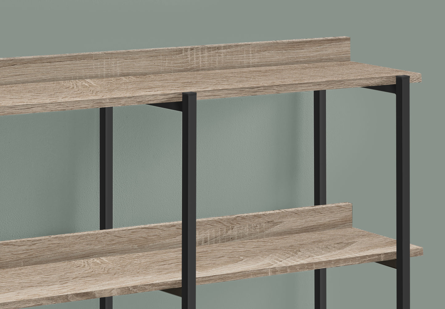 3-Tier Taupe Console Table - Storage Accent Table