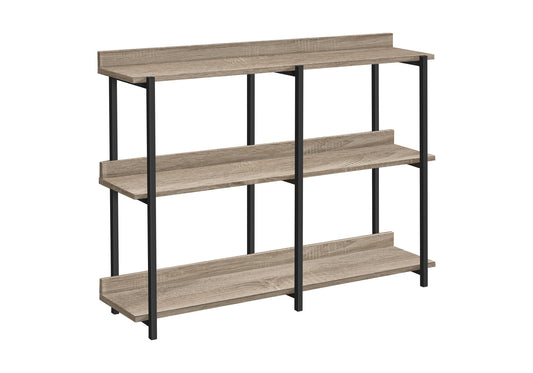 Accent Table, Console, Entryway, Narrow, Sofa, Living Room, Bedroom, Brown Laminate, Black Metal, Contemporary, Modern