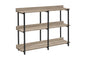 Accent Table, Console, Entryway, Narrow, Sofa, Living Room, Bedroom, Brown Laminate, Black Metal, Contemporary, Modern