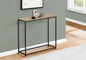 Accent Table, Console, Entryway, Narrow, Sofa, Living Room, Bedroom, Brown Laminate, Black Metal, Contemporary, Modern