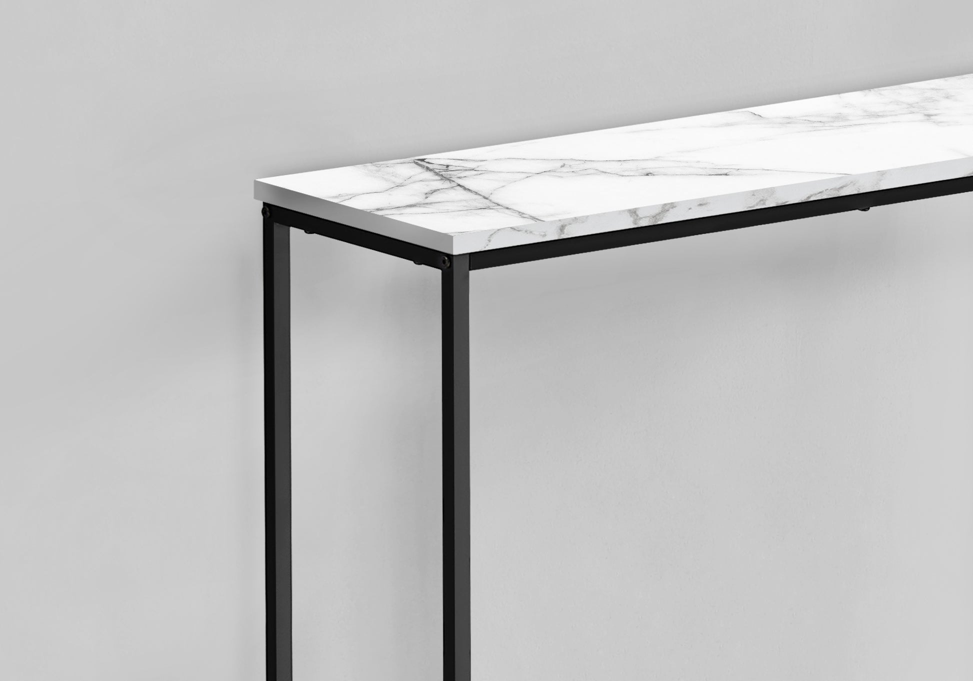 White Marble Console Table - Entryway Accent Table