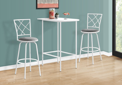 Home Bar, Bar Table, Bar Height, Pub, 36" Rectangular, Small, Kitchen, White Laminate, Metal, Contemporary, Modern