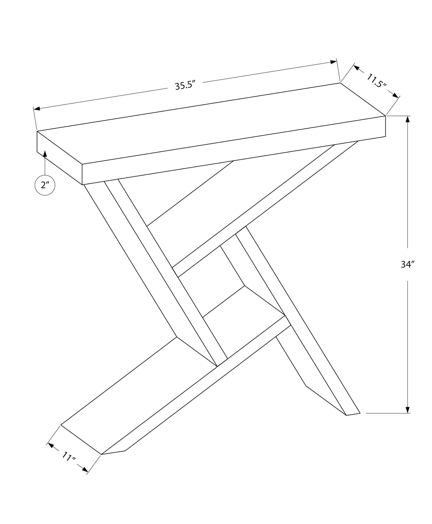 Black Accent Table Console Entryway Table