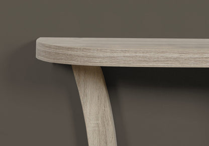 Living Room Taupe Particle Board Console Table with Two Tier Storage for Entryways