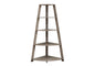 Bookshelf, Bookcase, Etagere, Corner, 4 Tier, 60"h, Office, Bedroom, Brown Laminate, Contemporary, Modern